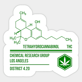 THC Cannabis Molecule Sticker